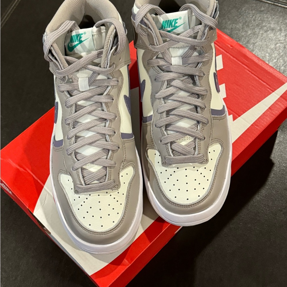 Nike Women's High-Top Sneakers in Gray, White & Purple - Picture 4 of 8